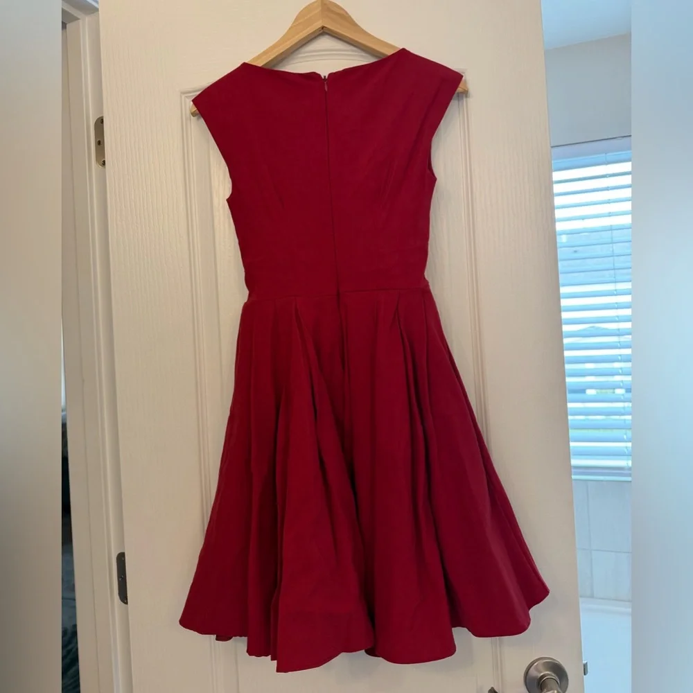ASOS Red Skater Cocktail Dress size 4 - Picture 7 of 9